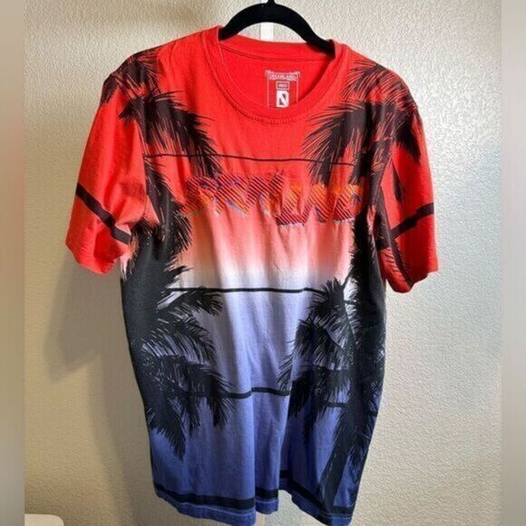 Dreamland Other - NWT Dreamland Men’s Red White Blue Palm Tree Short Sleeve Tee Shirt - Size Med